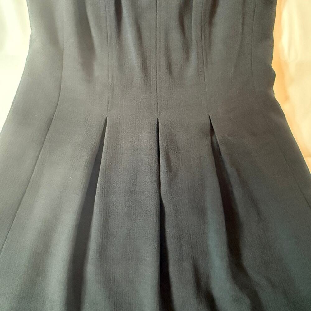 Nine West Black Fit & Flare Dress Tweed Hem Sleeveless Cocktail Career Size 2 - Picture 6 of 16